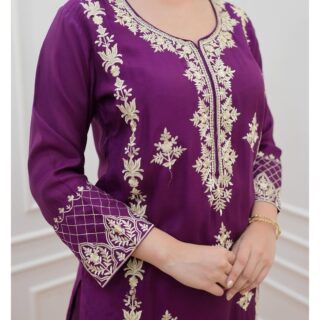 Top plazo with Embroidery work with Duppatta(SRC)GJJ