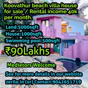 KOOVATHUR RENTAL INCOME  BEACH VILLA HOUSE FOR SALE