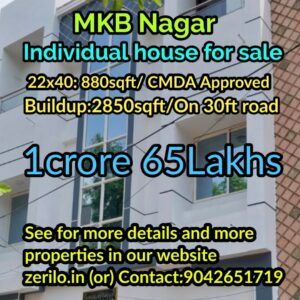 INDIVIDUAL HOUSE FOR SALE IN CHENNAI MKB NAGAR