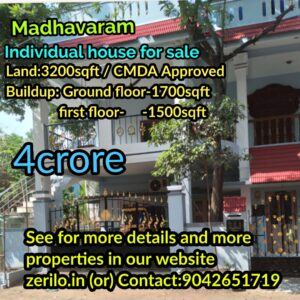 INDIVIDUAL HOUSE FOR SALE IN CHENNAI MADHAVARAM