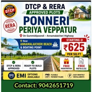 Residential plots near Ponnery